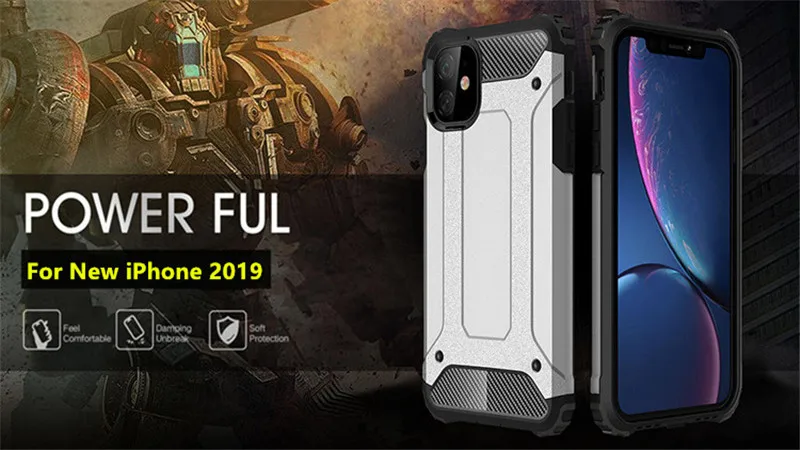 500 шт. бронированные Чехлы для Apple iPhone 11 Pro XS Max XR X 8 Plus 7 7S 6 6S SE 5s противоударный чехол-гибрид для телефона двухслойный чехол