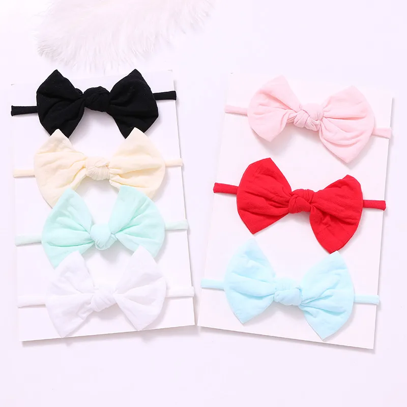 

1 pcs Elastic Baby Girl Headbands Cute Nylon Hair Accessories Elastic Bow Hairband lovely Bowknot Headbands headwear for Babys