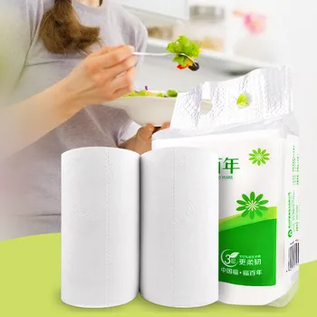 

2 Rolls Paper Hand Towels Table Kitchen Paper Toilet Roll Tissue Napkin Disposable Face Towel Roll Paper Tissue Toilet paper