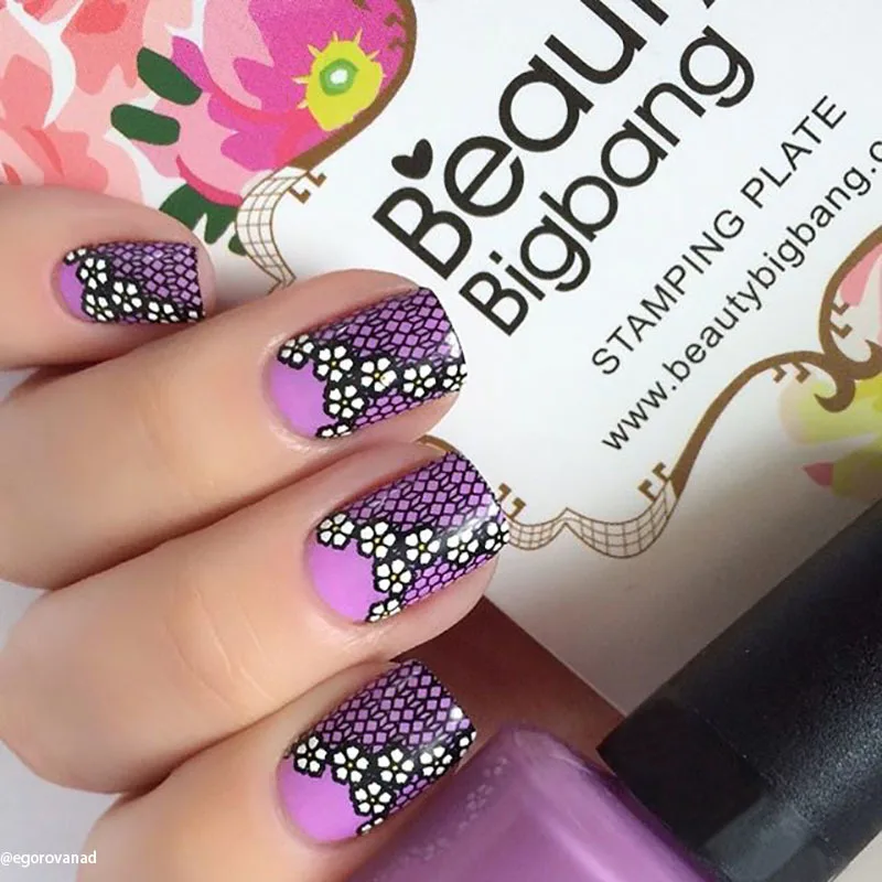 BeautyBigBang ногтей штамповки пластины прямоугольник Летний цветок геометрии дизайн ногтей шаблон формы изображения пластины трафареты BBB XL-005