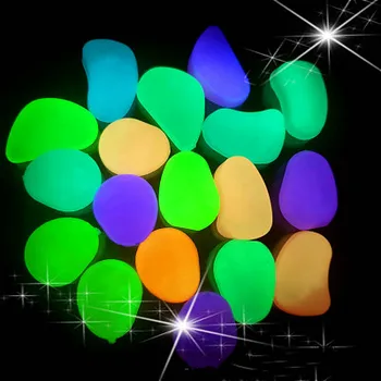 

10PCS Glow in the Dark Garden Pebbles Glow Stones Rocks for Walkways Garden Path Patio Lawn Garden Yard Decor Luminous stones