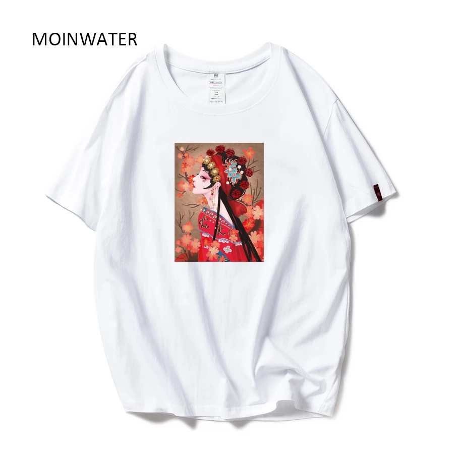 Футболка MOINWATER Женская хлопковая Повседневная тенниска с коротким рукавом принт