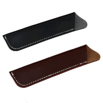 

2 Pcs Black and Brown PU Leather Pen Protectors Pencil Pouch Pen Basg Pencil Containers Pen Organizers Pen Holders for Office Sc