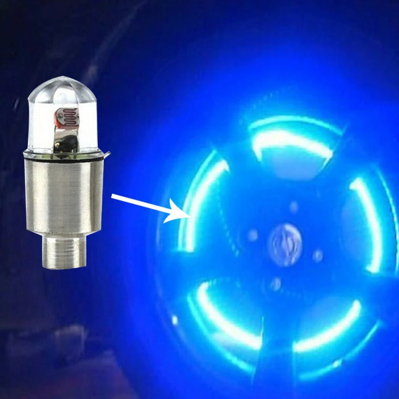 

2PC Car Wheel Hub LED Light Motocycle Bike Light Tire Valve Cap Decorative Lantern Tire Valve Cap Flash Spoke Neon Lamp Colorful