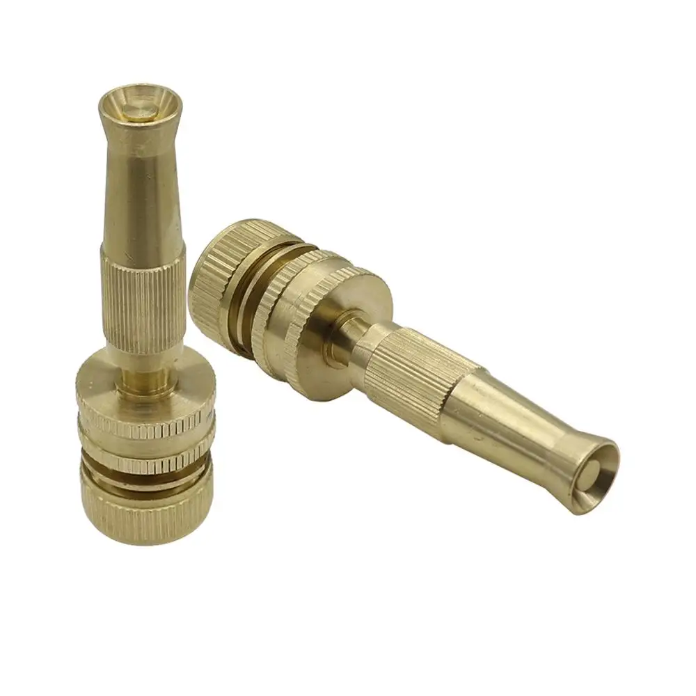 

3/4" Female Thread Adjustable High Pressure Brass Water Gun With 3/4" Male Thread to DN16 Pipe Interface Connector Watering Tool