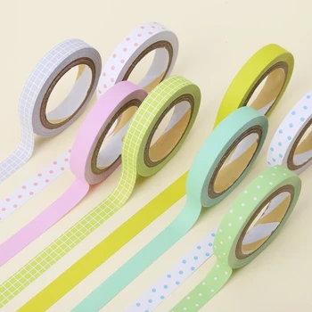 

5Pcs/set Kawaii Dot Masking Tape Sticker DIY Self Adhesive Washi Craft Decor Q6PA