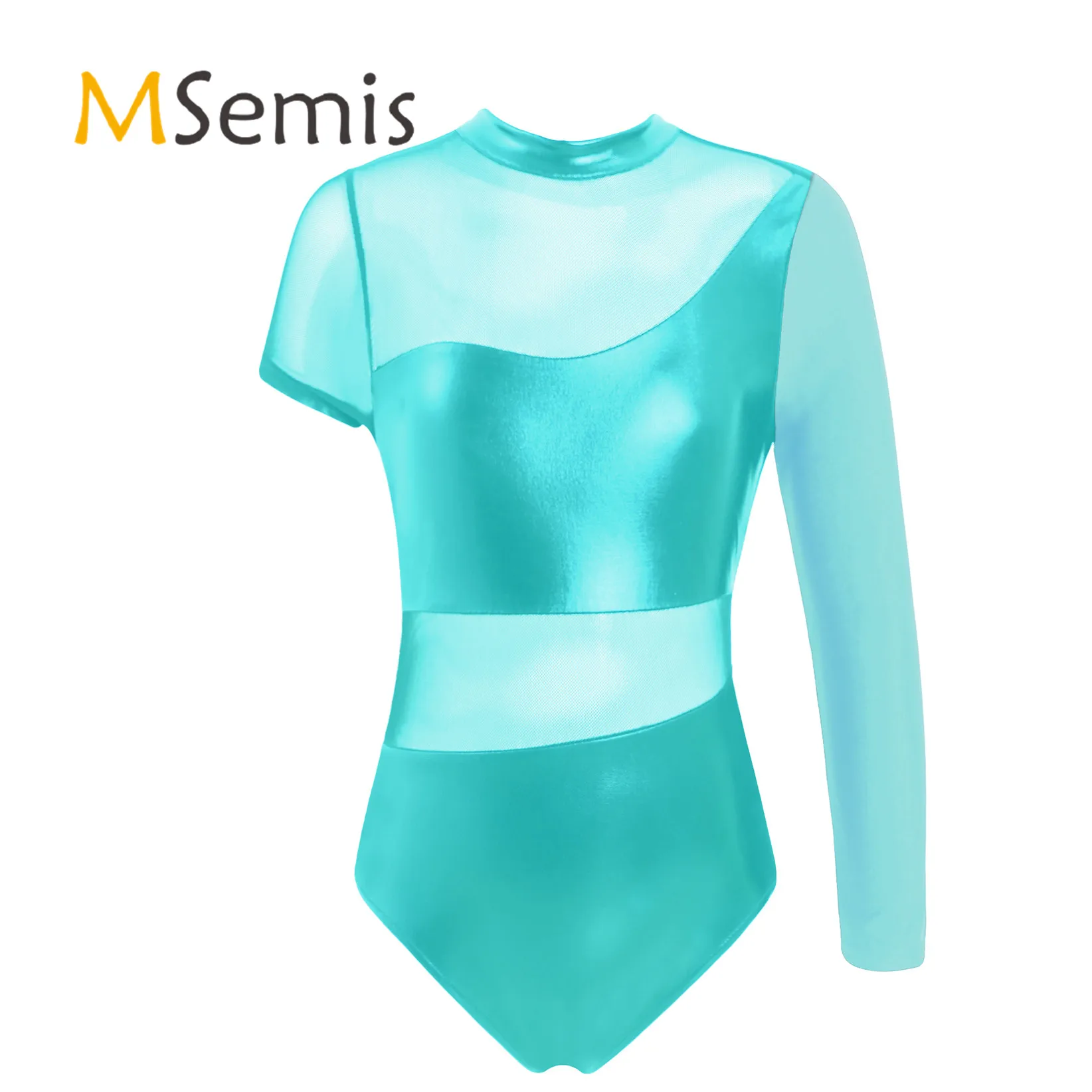 

Ballet Dance Leotards Kids Girls Gymnastic Single Long Sleeve Short Sleeve Round Neckline Hollow Back Patchwork Style Dancewear