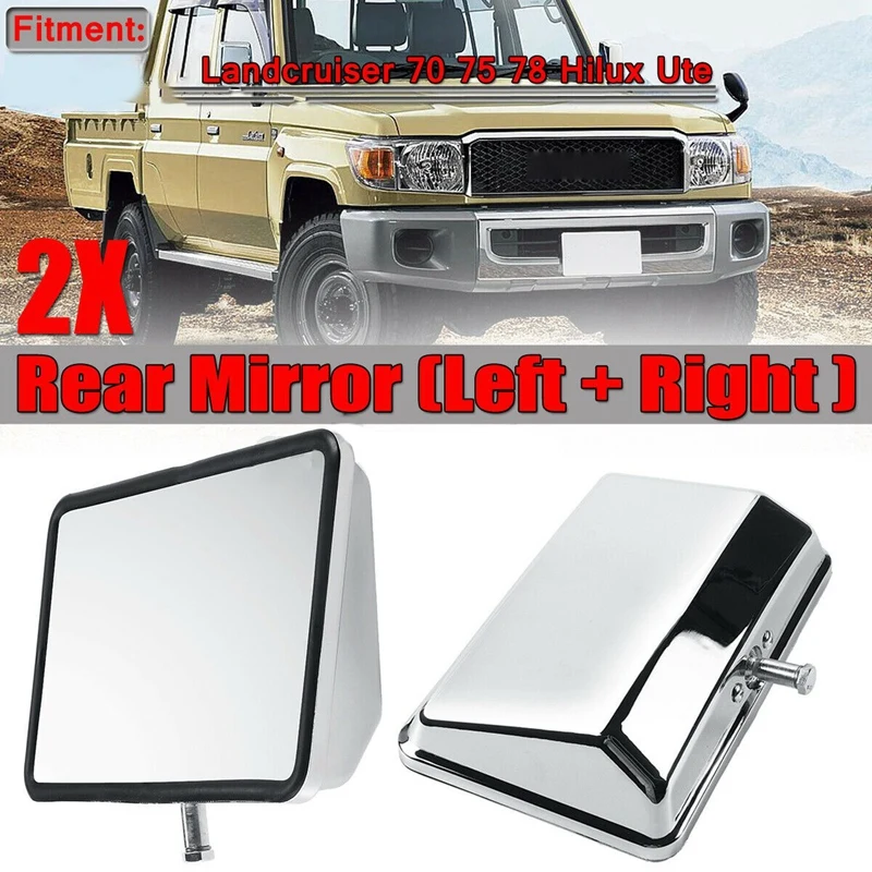 NEW-2X хромированные зеркала заднего вида для Toyota Land Cruiser 70 75 78 HILUX UTE | Автомобили и