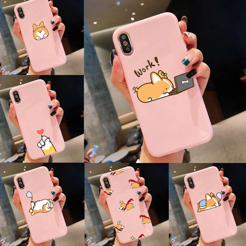 Симпатичный чехол Corgi ягодицы животные Щенки для iphone Xs MAX XR X 6s8 7plus 11Pro MAXback Обложка