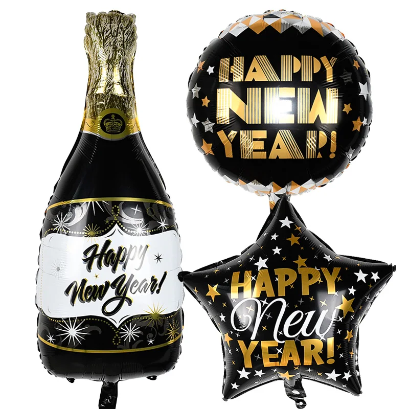 Воздушный шар с Новым годом, Золотая буква, фольгированные шары, звезда, бокал для вина, шар, сделай сам, новогодняя, Рождественская вечеринка, декоративные шары, рождественские подарки