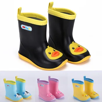 

Cute anti water boot Toddler Infant Kids Baby Boys Girls PVC Rain Boots Waterproof Non-Slip Shoes chaussure bebe fille hiver #G