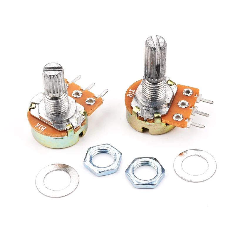 5Pcs WH148 1K 2K 5K 10K 20K 50K 100K 500K Ohm 15mm 3Pin Linear Taper Rotary Potentiometer Resistor for Arduino with AG2 BLUE Cap linear potentiometer rotary potentiometer potentiometer kit adjustable resistor potentiometer knobs