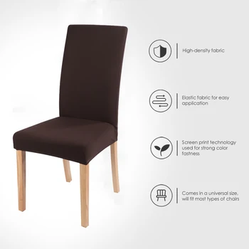 

Universal Chair Covers Solid Color Chair Cover Spandex Stretch Elastic Slipcovers For Dining Room Wedding 1/2/4/6pcs