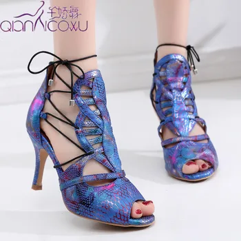 

Luxuriant Jazz Salsa Ballroom Latin Dance Shoes For Dancing Women Training Dancers Buty Latino Samba Small Feet High Heels Boots