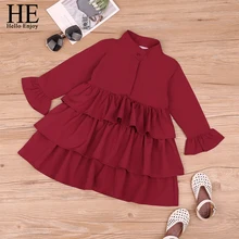 HE Hello Enjoy/платья для девочек; коллекция года; сезон весна-осень; милое удобное платье для девочек; платье принцессы с длинными рукавами на День рождения; детская одежда
