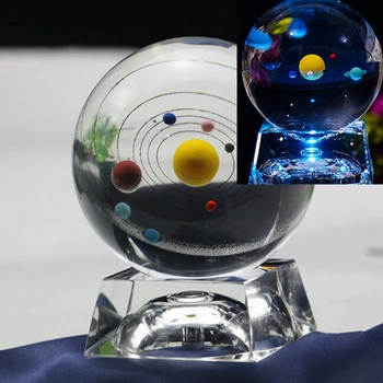 

3D Artificial Crystal Ball Eight Planets Home Decoration Ornaments Crystal Ballsolar System Children Birthday Gift Crystal Ball