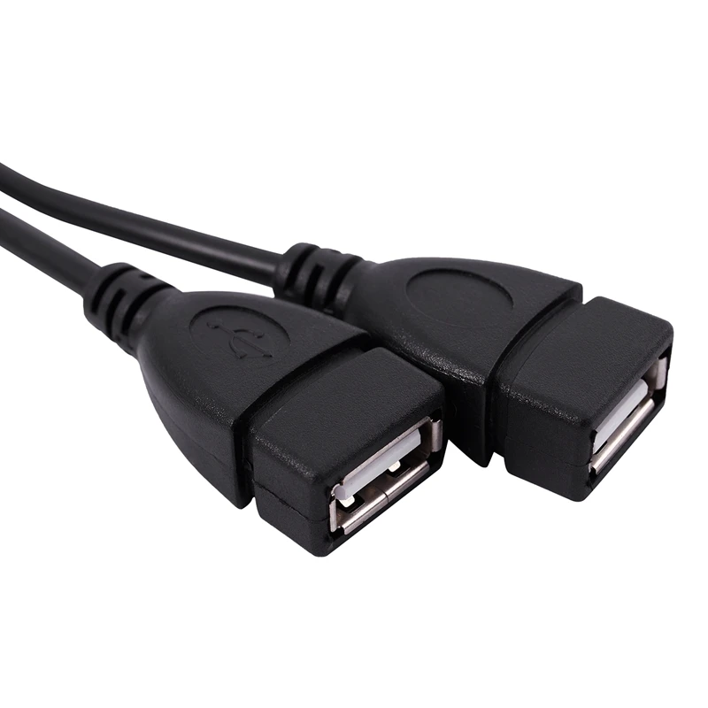 USB 2.0 A Male To 2 Dual USB Female Jack Y Splitter Hub Power Cord Adapter Cable