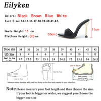 Eilyken Summer Slippers Design Strange Women Mule Thin Heels Sandals Flip Flops Pointed toe Slides Party Shoes - Image 6
