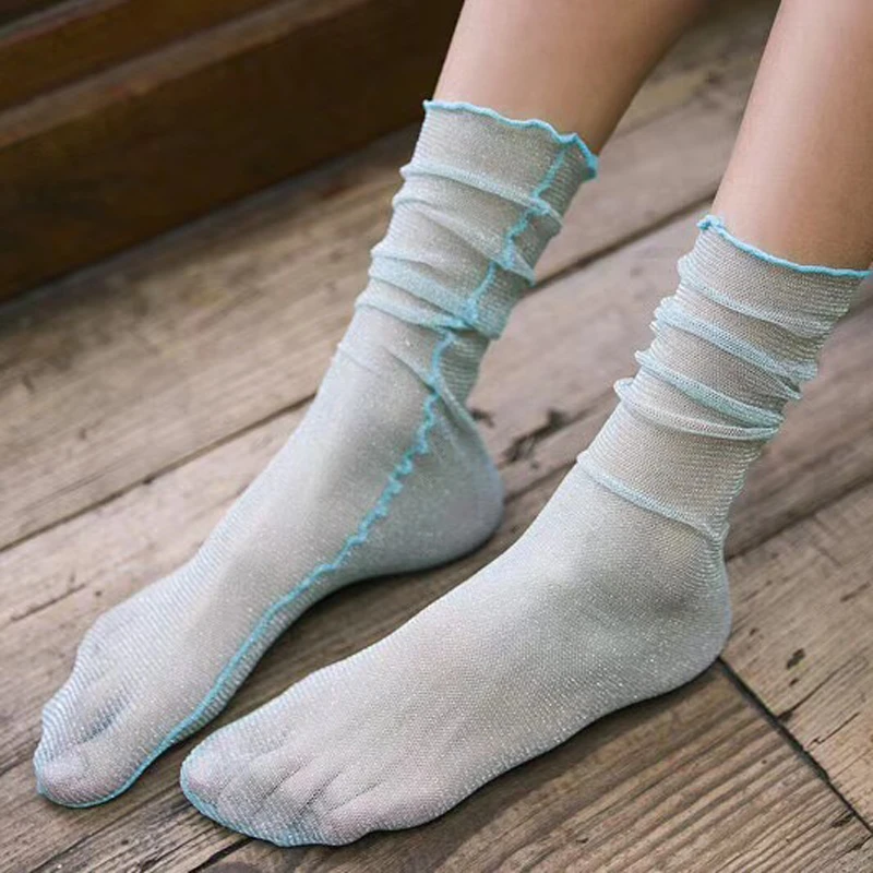 2020 Новый Модный тонкий светильник золотые носки серебристого цвета прозрачные