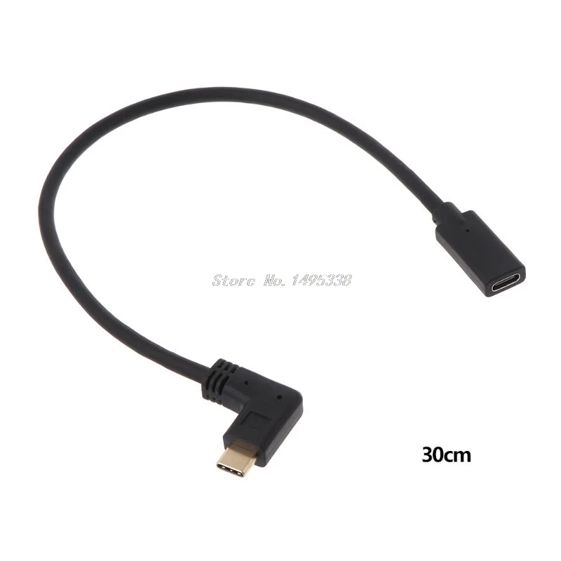 0.3/0.6/1m USB 3.1 90 Degree Elbow Design Type C Male to Micro USB Female Extension Cable Charging Data Line Adapter Converter