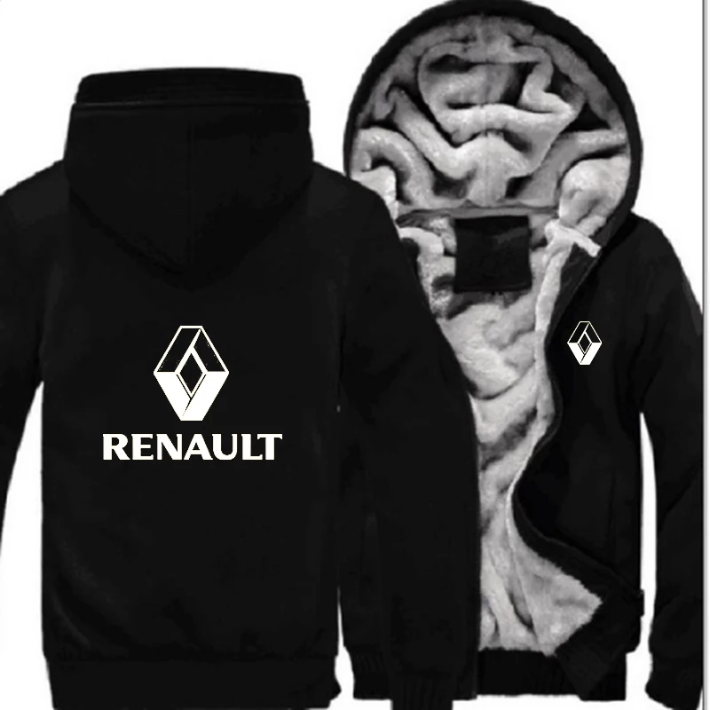 Зимние мужские брендовые толстовки на молнии с логотипом Renault, повседневные утепленные куртки унисекс с модным принтом в стиле Харадзюку - Цвет: 1