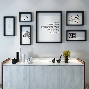 

Simple Art Living Room Large Photo Wall Home Decor Creative Thicken Photo Frame Nordic Fresh Painting Abstract Picture Card L
