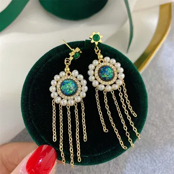 

Light The Luxury of Hand Made Retro Colorful Opal Earrings 14K Gold Filled Earring Jewelry For Women Best Gift