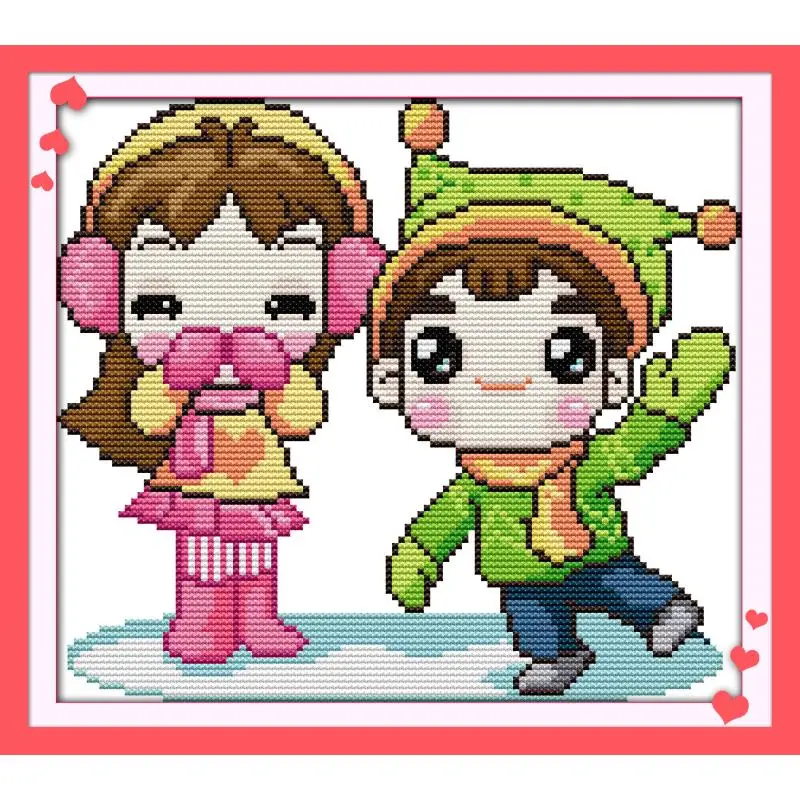 Joy Sunday Happy Baby DMS Cross Stitch Sets 11&amp14CT Pattern Printed Kit Paintings DIY Embroider Needlework Set | Дом и сад