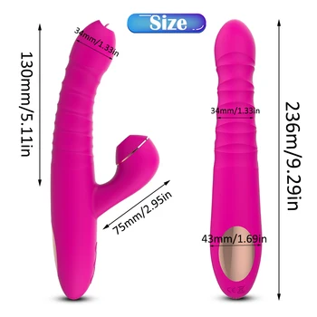 FLXUR Heating Dildo Vibrator for Women Sucking G Spot Tongue Vibrator Clitoris stimulation Soft Silicone Adult Sex Toy for woman 5