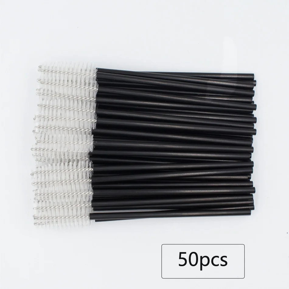 50Pcs Nylon Одноразовая щетка для ресниц 25/50 шт кисти для макияжа тушь палочки Аппликатор для ресниц удлинитель ресниц Косметическая кисть инструмент для макияжа - Цвет: 50Pcs Nylon