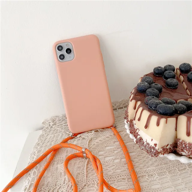 Crossbody Necklace Strap Lanyard Cord Silicone Phone Case For Iphone 12 Mini 12 Pro Max 11 Pro Max X Xr Xs Max 6s 7 8 Plus Cover Phone Case Covers Aliexpress