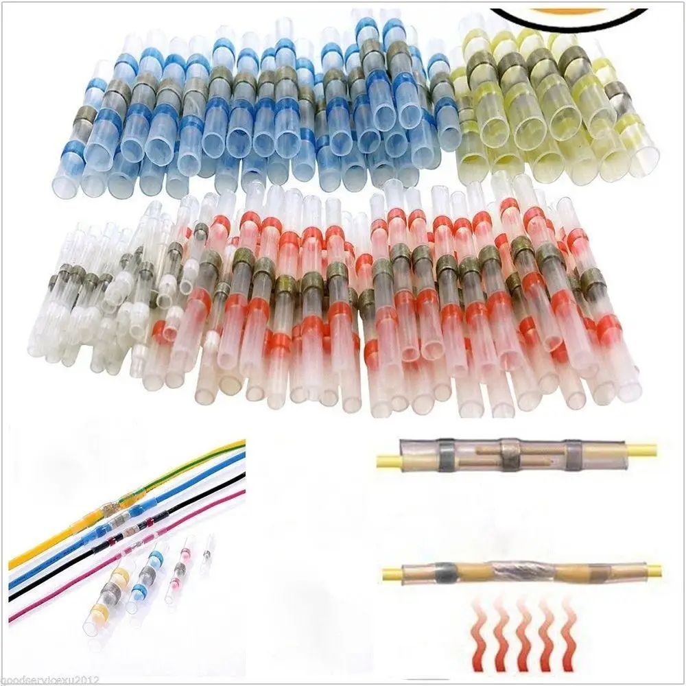 10/20/50PCS Waterproof Solder Seal Heat Shrink Terminals Insulated Butt Connector Soldering Sleeving Wire Connectors