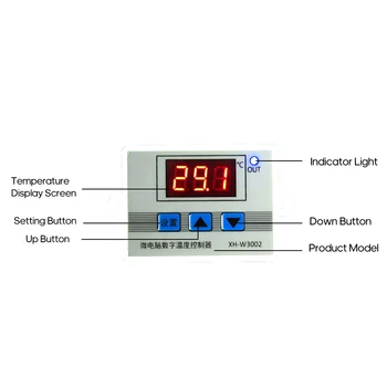 

XH-W3002 Intelligent Led Digital Microcomputer Temperature Controller Mini Thermostat Switch with Water-resistant Sensor Probe