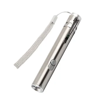 

500LM USB Aluminum Rechargeable LED Flashlight UV Multifunctional Lamp #C