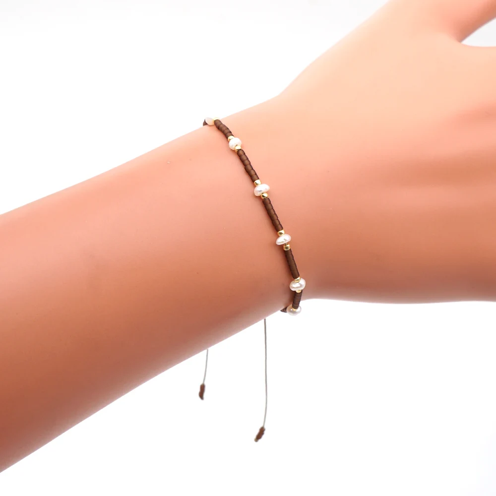 Bo2boho, жемчужные браслеты для женщин,, Pulseria Mujer Moda, MIYUKI, жемчужный браслет, ювелирное изделие, браслет, дружба, регулируемый