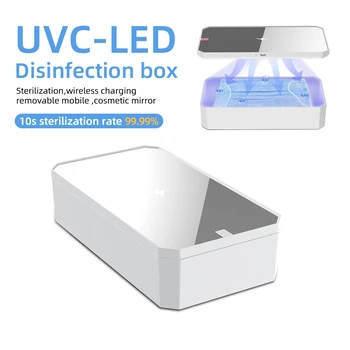 

Multifunctional UV Smartphone Sanitizer LED UVC Light Mask Makeup Brush Disinfector 10W Wireless Phone Charger Vanity Mirror