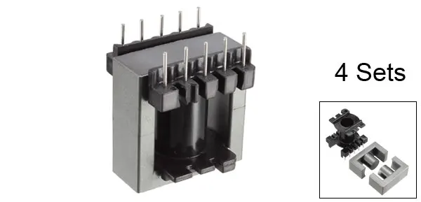 Uxcell 4 комплекта EC28 5 с 5pin трансформаторная катушка PC40 ферритовый сердечник Вертикальная 8 ферритовых половинок и 4 катушки - Цвет: EC28 4Sets