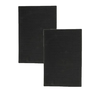 

Bar Runner Bar Service Rubber Strip Spill Mat Black for Home Cocktail Party Pub 18x12inch Black, Set of 2 pcs