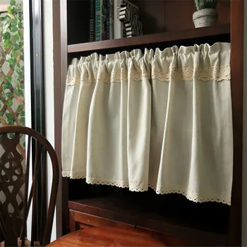 

Free Shipping high quality tube Embroidery Curtain Linen Lace Coffee Curtain Kitchen Short Curtain Small Curtain