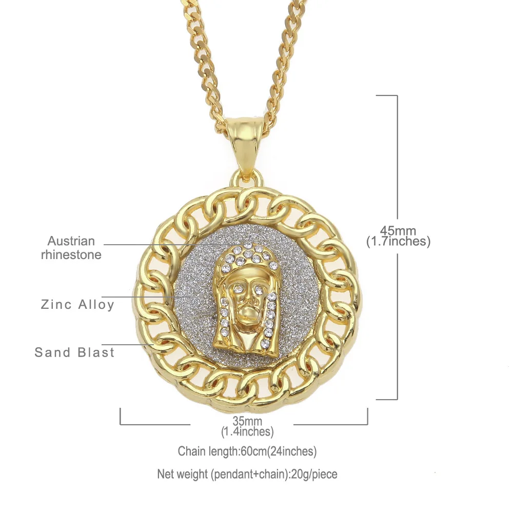 

Europe And America Hip Hop Men Alloy Circle Glitter Powder Pendant Cuba Pendant around Military Plates Design 5-Selectable