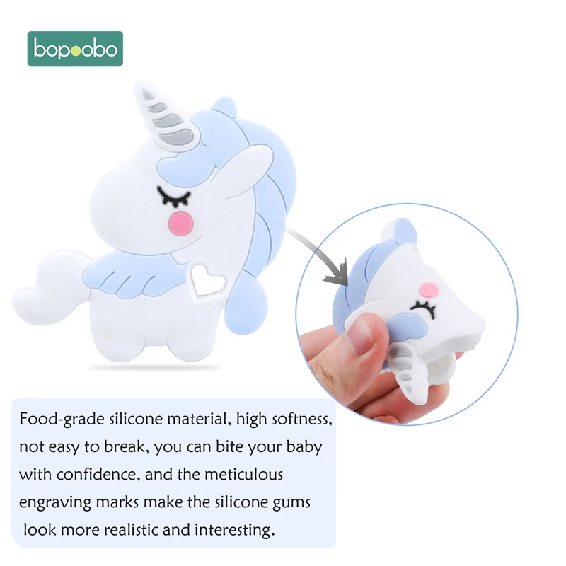 Bopobo 1 шт., прорезыватель для зубов, силиконовый, единорог, жевательный, без бисфенола, грызунок, Прорезыватель для зубов, детский товар
