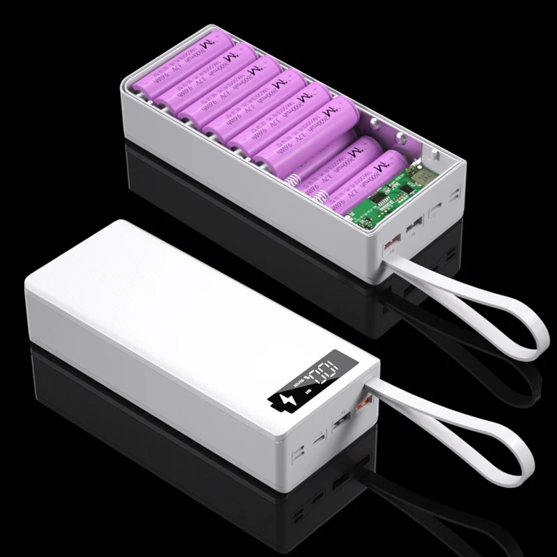 

Detachable LCD Display DIY 16x18650 Battery Case Power Bank Shell Quick Charge 18650 battery Holder Charging Box Without Battery