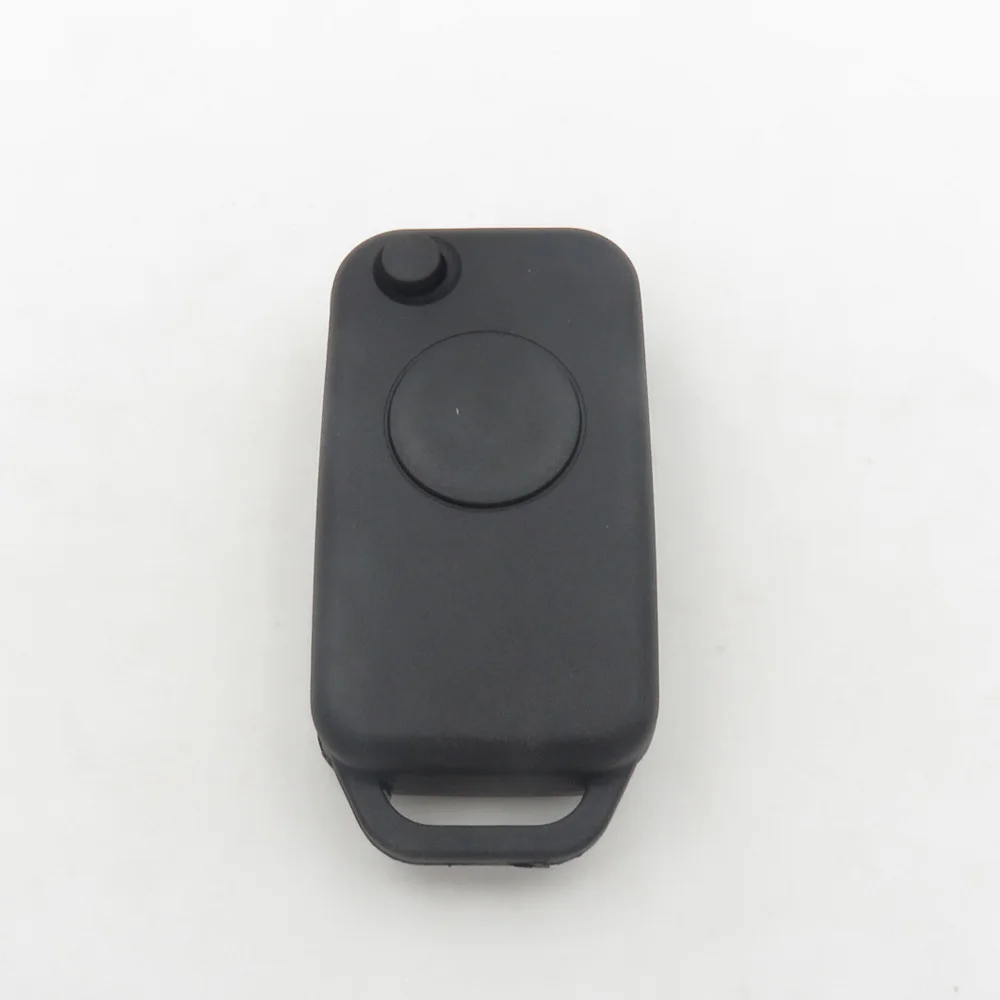 Cocolockey Flip Remote Key Replacement Case FOB Shell with 1 Button for Benz 1984-2004 No Logo