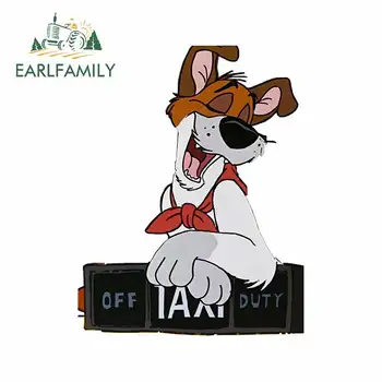 

EARLFAMILY 13cm x 10cm for Dog Taxi Cute Anime Cartoon Car Stickers Motorcycle Motorcycle Decal Refrigerator RV Car Assessoires
