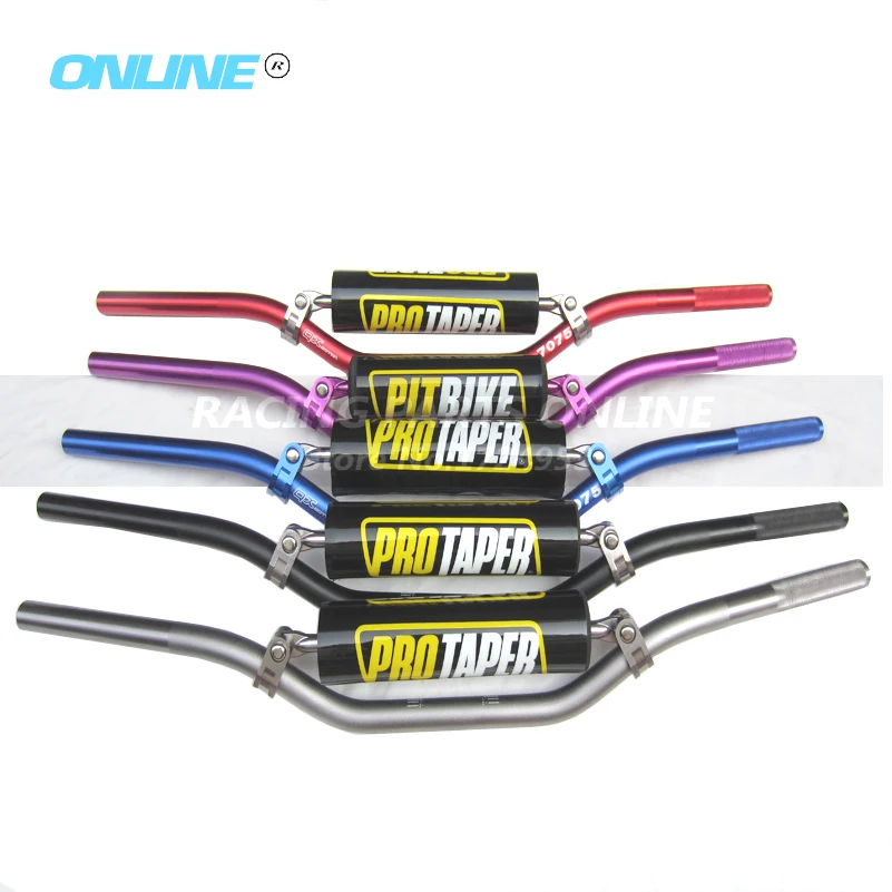 7/8 UNIVERSAL MOTORCYCLE LOW HANDLE BARS 22MM HANDLEBARS HANDLE TUBES with handlebar pad center rod DIRT BIKE PIT BIKE ATV DAX