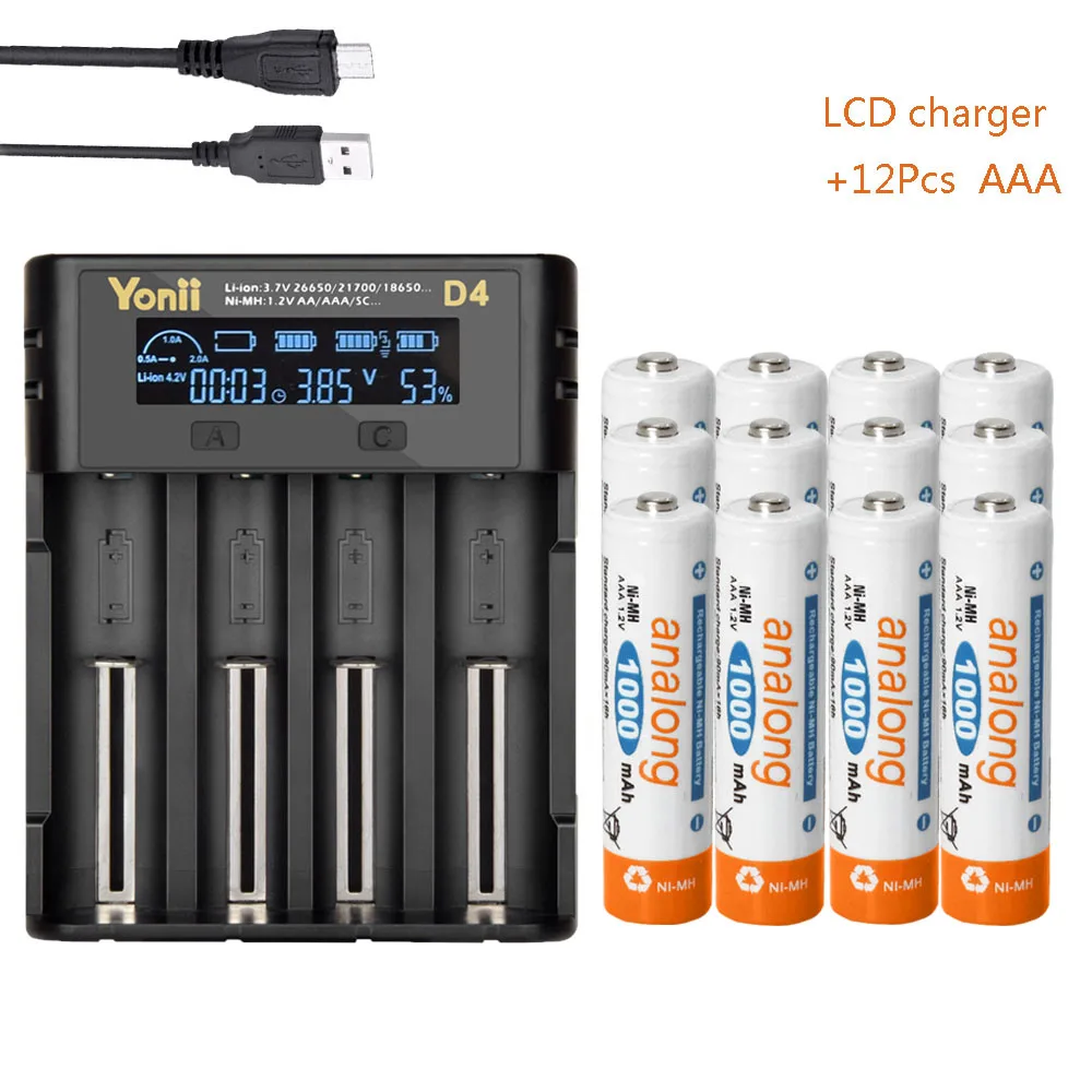Зарядное устройство с ЖК дисплеем USB умное AA AAA 18650 26650 размер аккумуляторной
