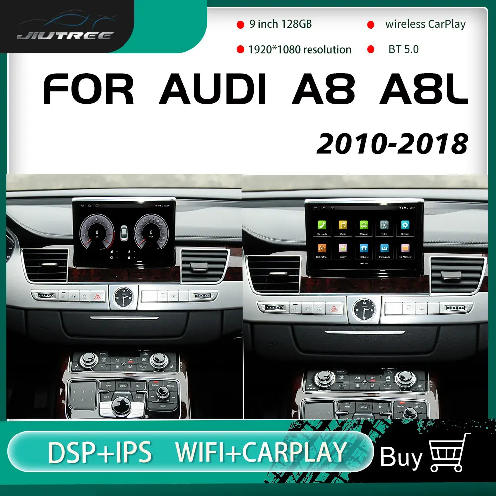 Автомагнитола на Android 10 для Audi A8 A8L 2010-2018 GPS-навигатор стерео ресивер Беспроводной
