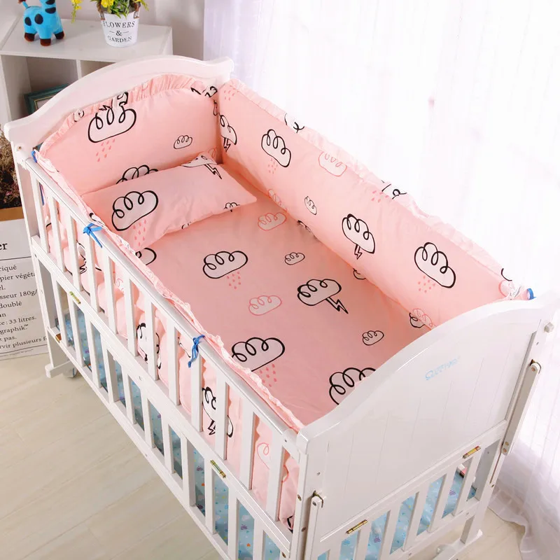 6PCS Newborns Cot Bedding Protectors Cotton Crib Bed Bumper Baby Cot Bedding Set cosas para bebe (4bumper+sheet+pillow cover) 6PCS Newborns Cot Bedding Protectors Cotton Crib Bed Bumper Baby Cot Bedding Set cosas para bebe (4bumper+sheet+pillow cover)