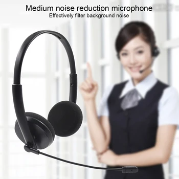 

Telephone Headphone Adjustable Size With Microphone PVC Volume Control Gaming Portable Call Center Noise Cancelling USB Headset