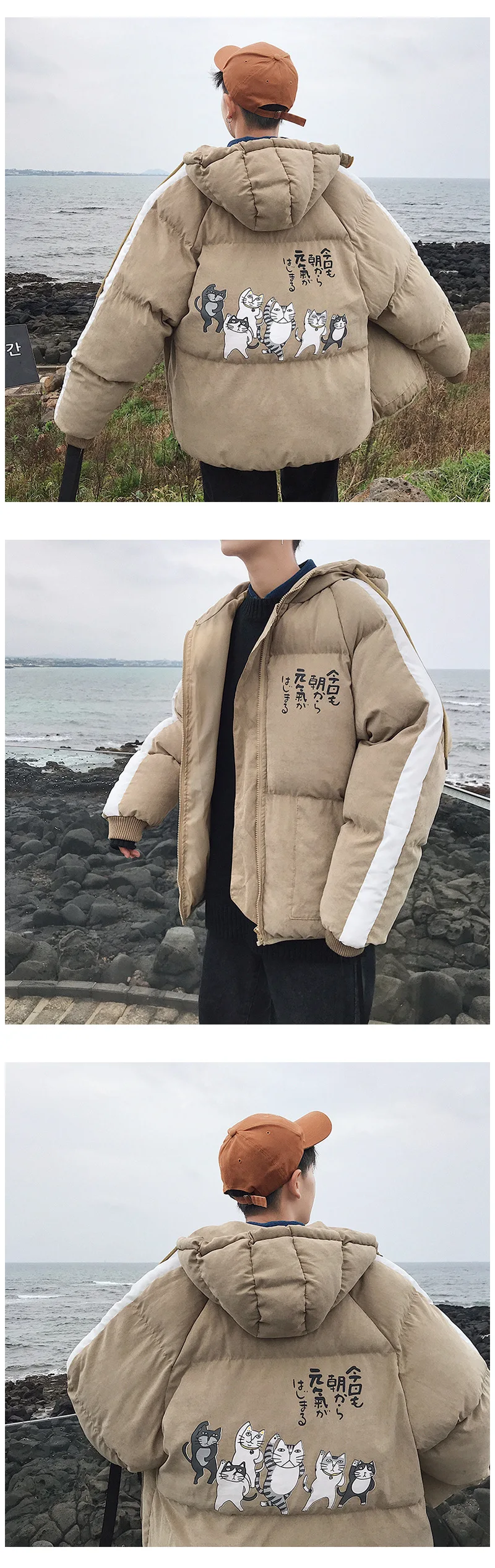 Hot Selling Korean-style Loose-Fit Hooded Cotton-padded Clothes Men And Women Couples Students Teenager Casual Trend down C